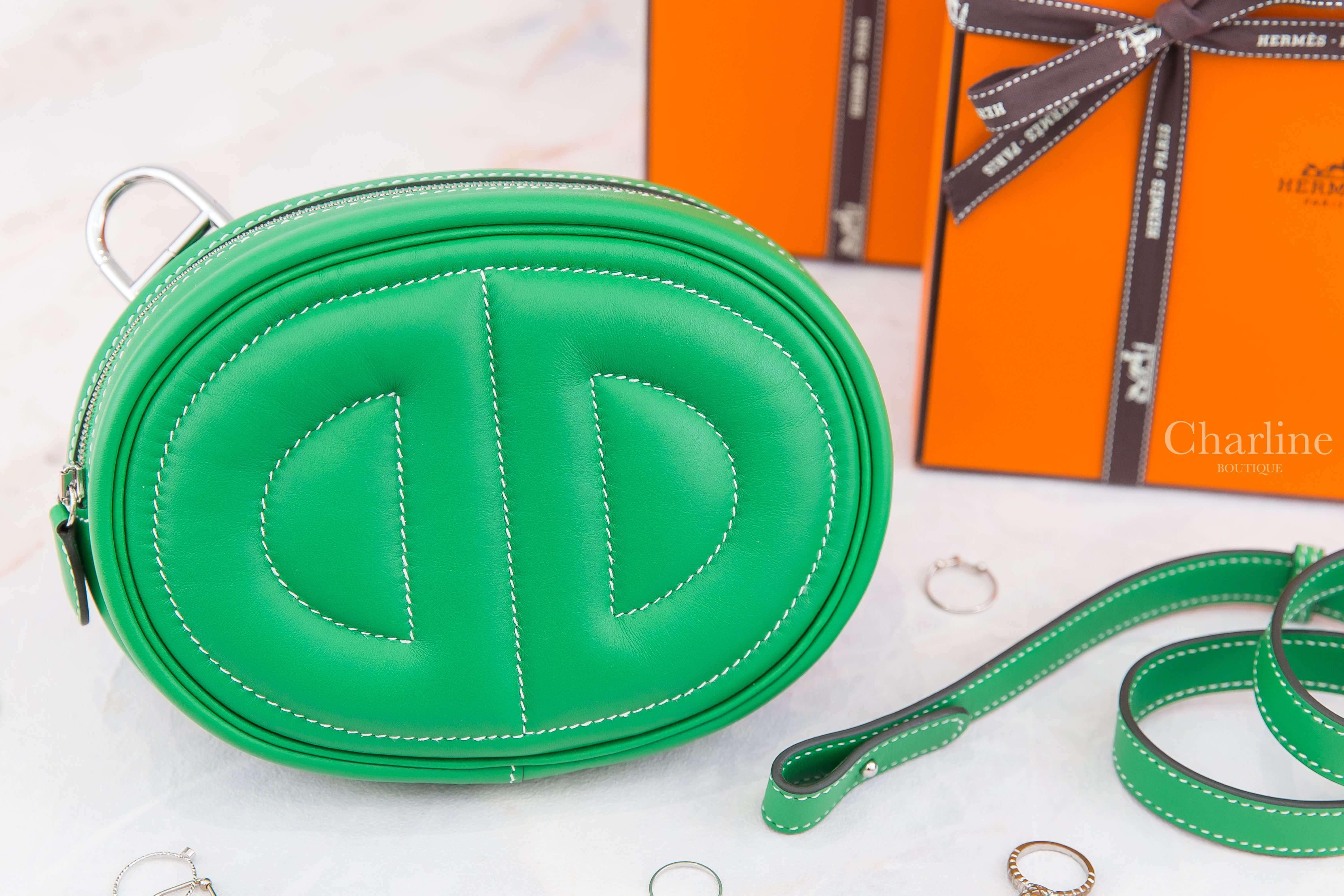 Hermès In The Loop 1K Bamboo / T0 Bleu Brume Swift Y刻竹子綠拼霧藜藍內裡銀釦-Charline Boutique 精品代購