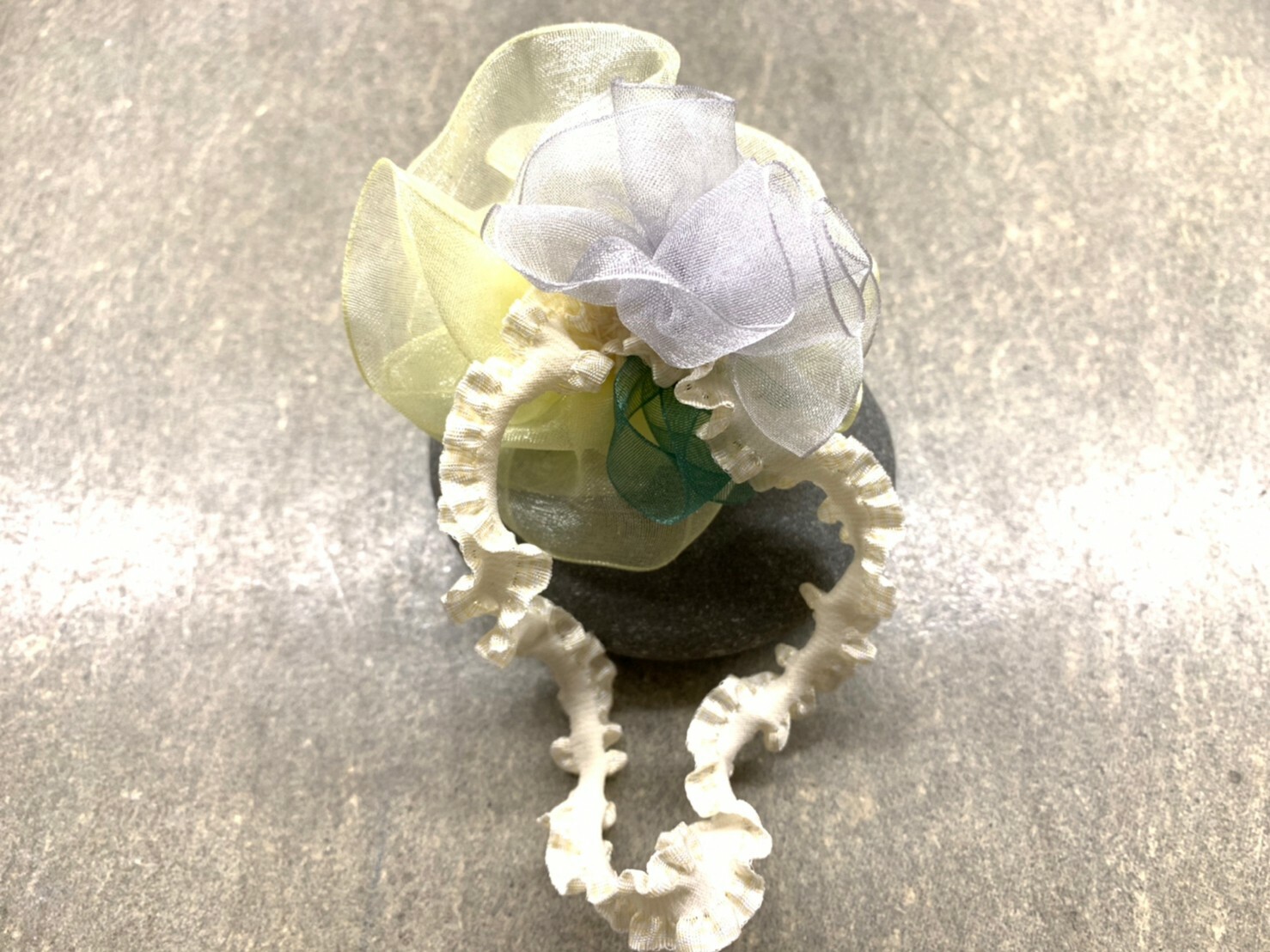 Belle歐式雪紗花/鶯黃/配飾