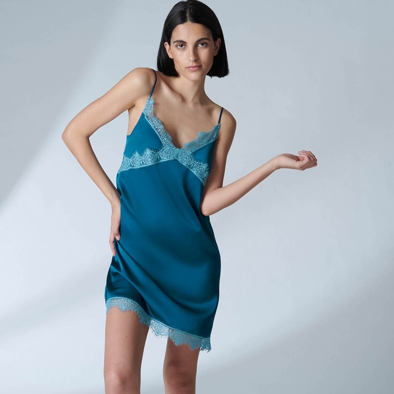 SATIN SECRETS 秘密 連身襯衣 青藍
