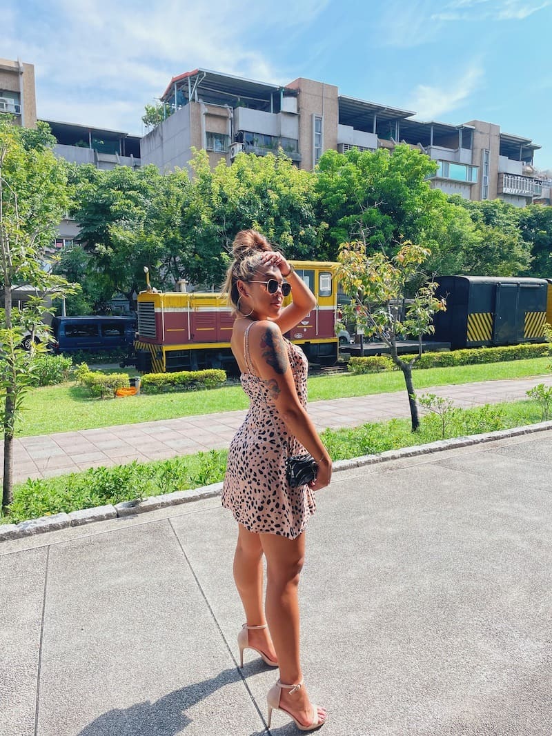 絲質豹紋感洋裝