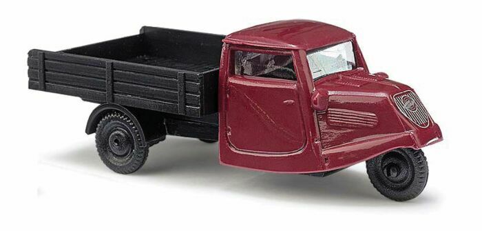 Busch 89103 HO 1935 Tempo Dreirad Pickup Truck - Economy - Assembled -- Red, Black