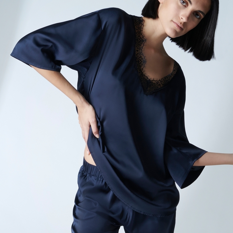 SATIN SECRETS 秘密 上衣 月光藍