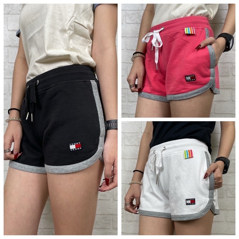 Tommy Jeans 側邊小國旗 女款 滾邊 棉褲 真理褲 短褲