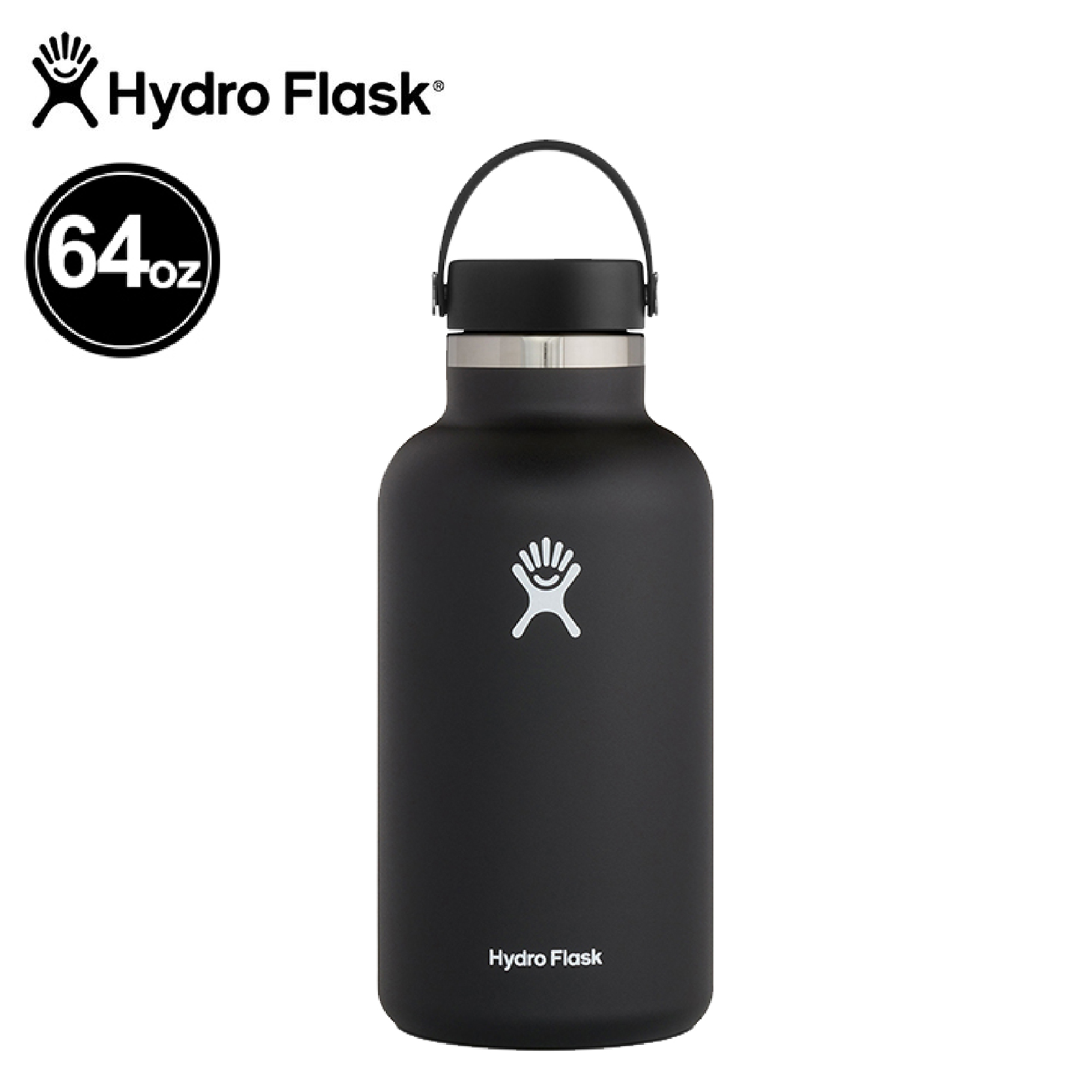 Hydro Flask 美國 64OZ/1892ML 寬口不銹鋼保溫瓶 (黑) 保冷/雙壁真空絕緣技術/不含雙酚A 52HF64TS