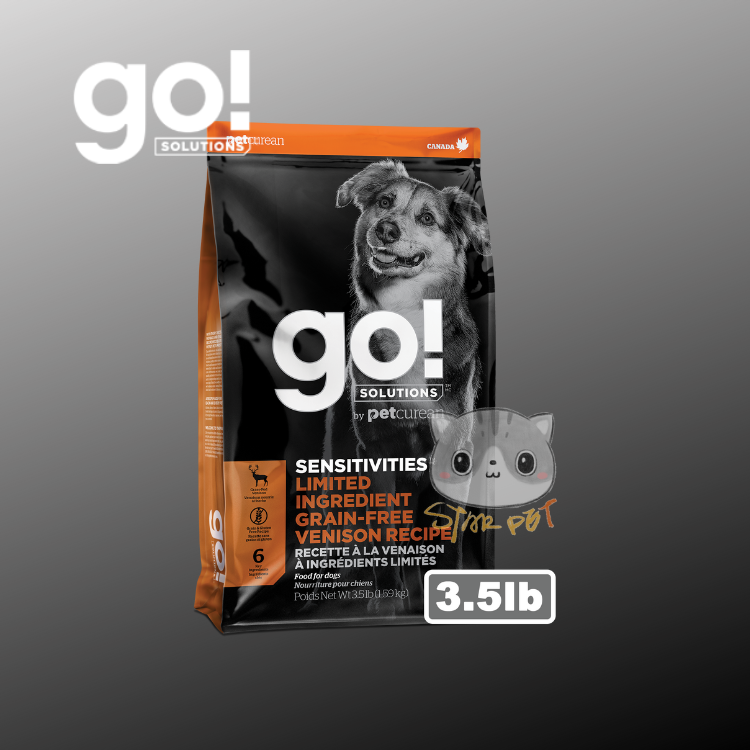 GO! SOLUTIONS™ SENSITIVITIES Limited Ingredient Grain Free Venison Dog Food Recipe 3.5lb