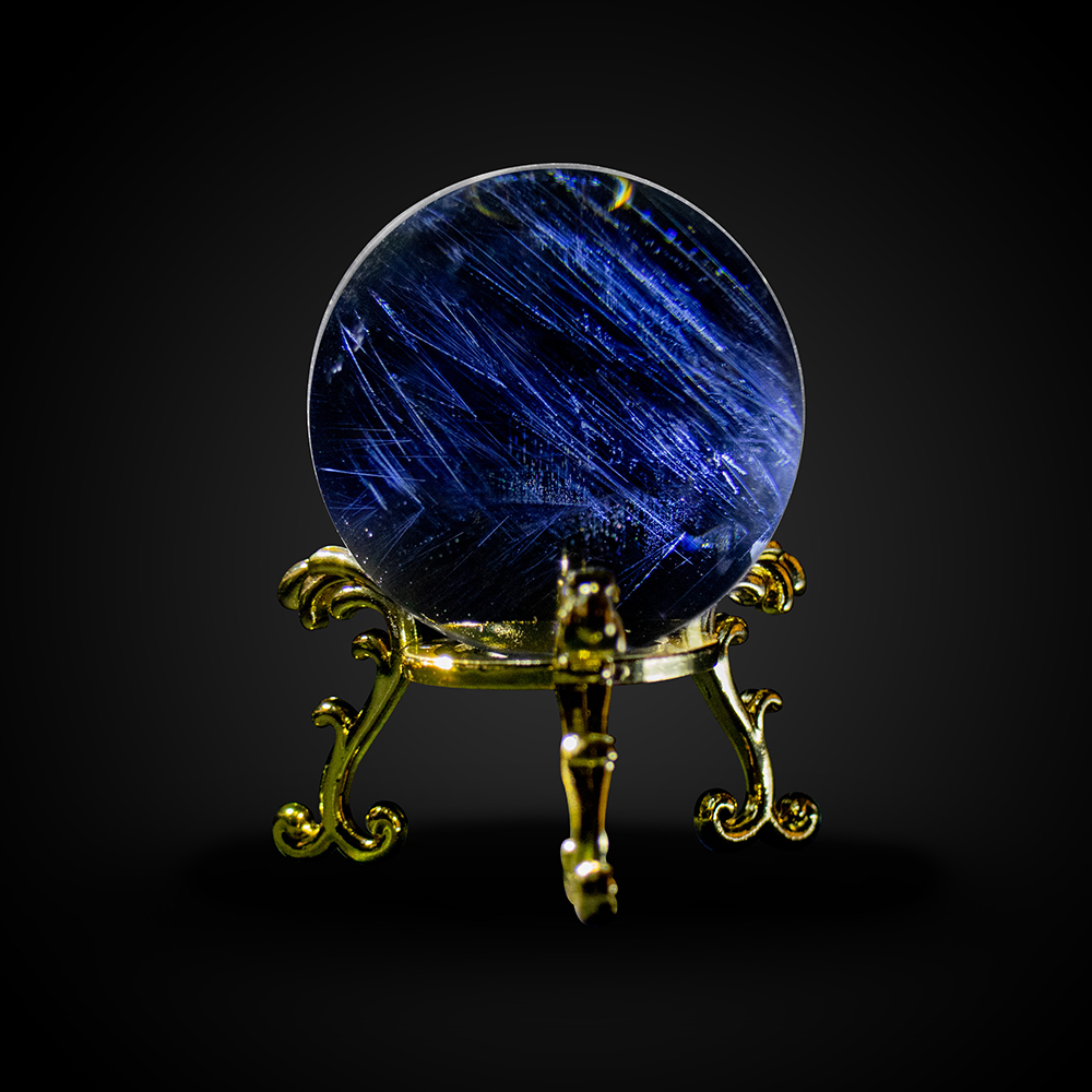 藍針全美白水晶球 4.6cm 平衡美滿