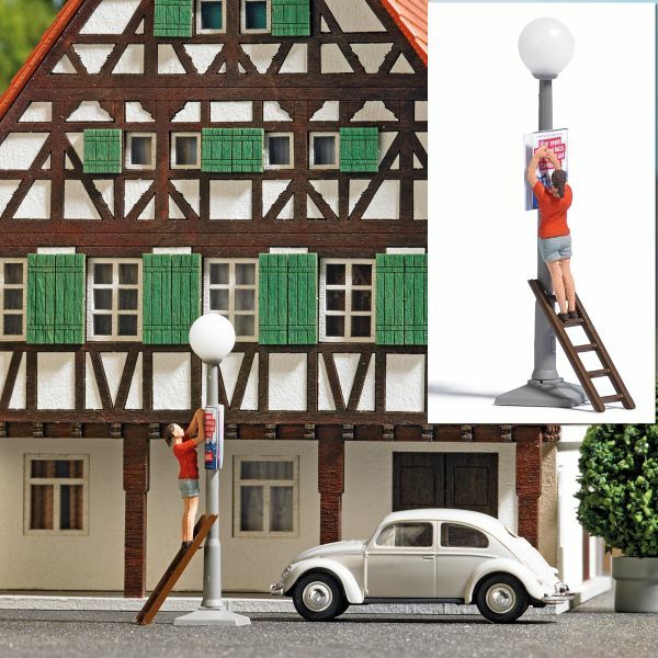 Busch 7908 HO規 Plakataufhängerin 貼海報的的女人