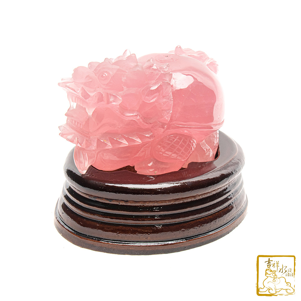 粉水晶龍龜 627g 旺運守財