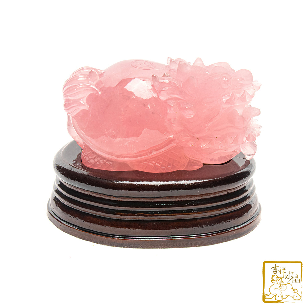 粉水晶龍龜 627g 旺運守財