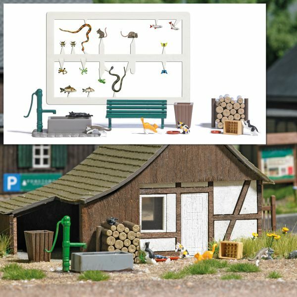 Busch 7921 HO規 Spielende Katzen 公園野生小動物