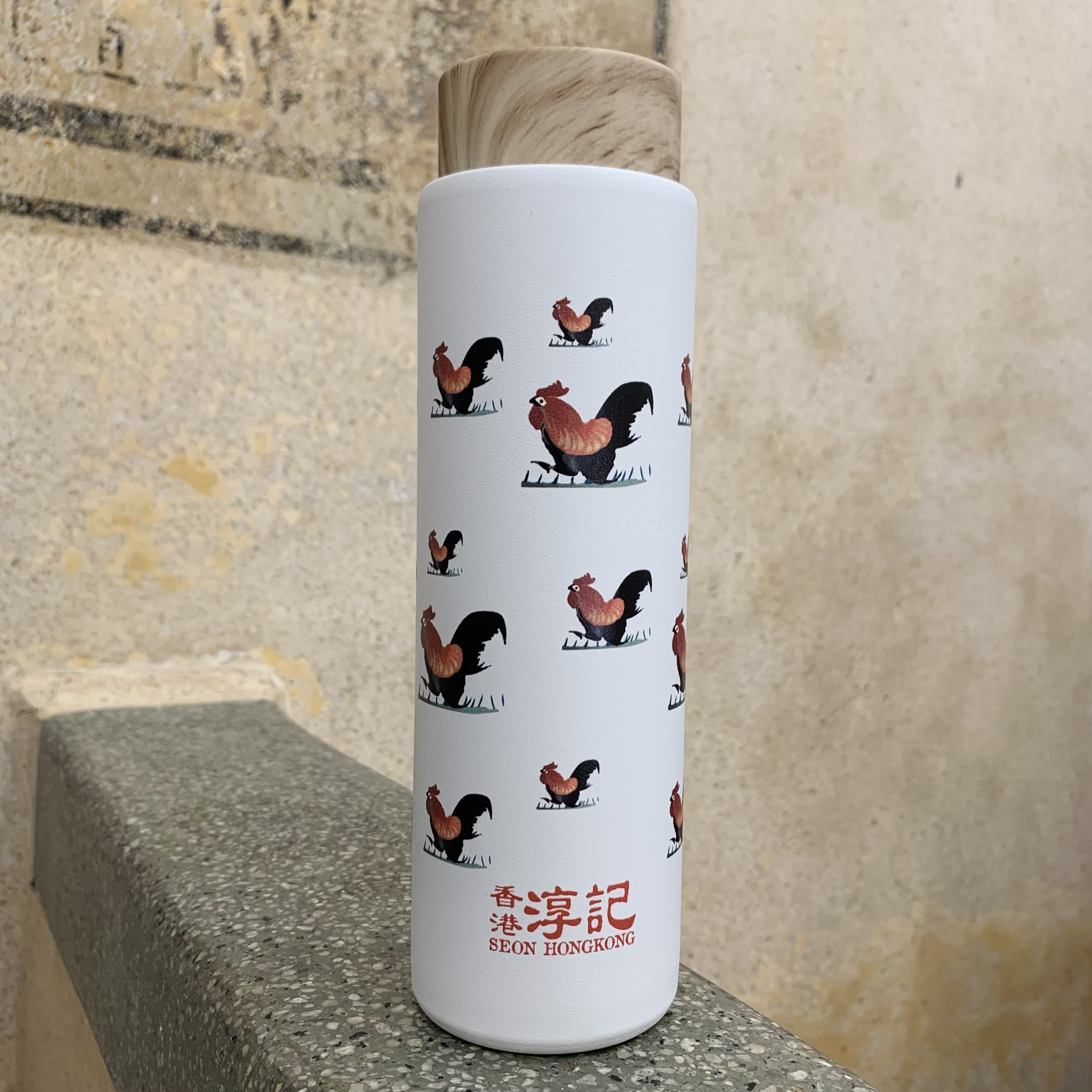 香港淳記 不銹鋼保溫壺 - 白色公雞 - 400 ML