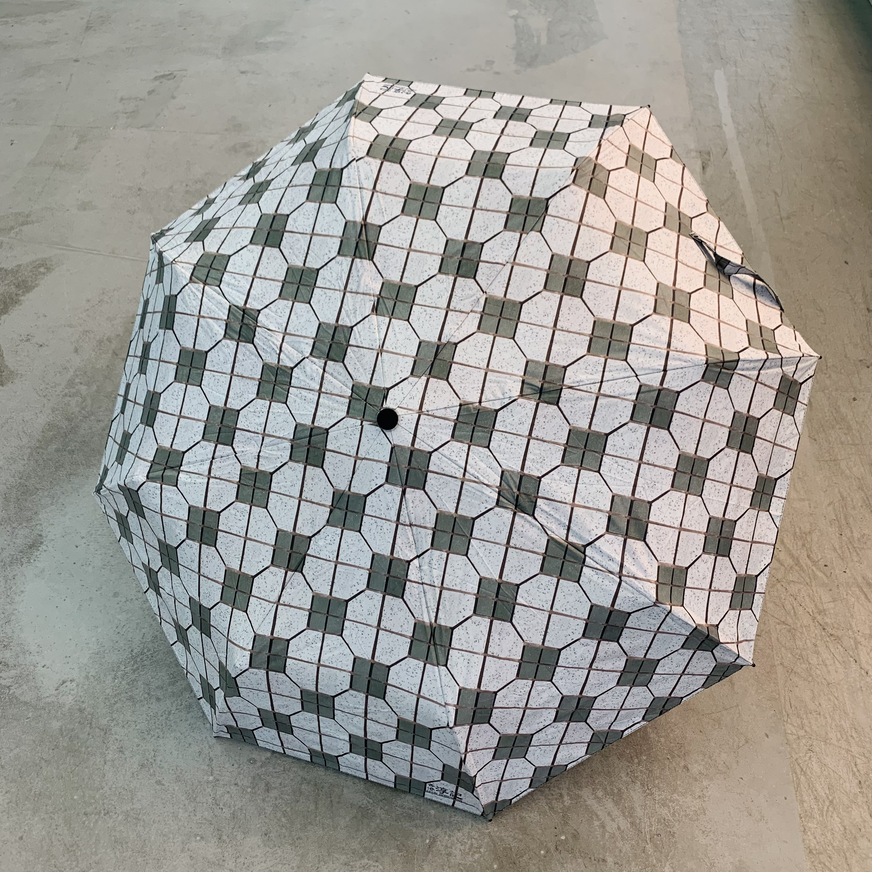 香港淳記 摺疊雨傘 - 紙皮石(綠色/田)