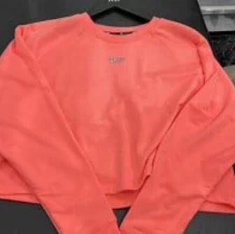 [S] DKNY LONG SLEEVE BOXY CROPPED TEE WITH LOGO,ATOMIC PINK, DP2T8840-APK (SD173)