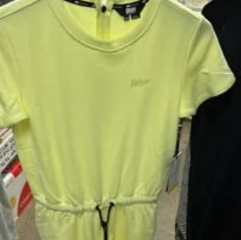 [S] DKNY CREW NECK ROMPER, LEMON TART, DP2D4668-PDE (SD174)