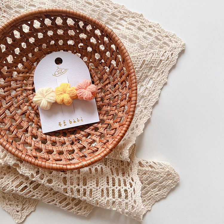 立體針織花髮夾｜4colors