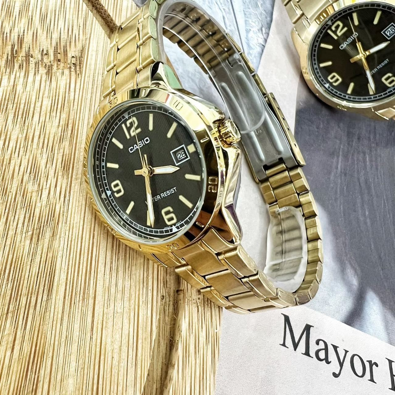 【CASIO 卡西歐】簡約時尚大三針金錶 MTP-V004G-1B 40mm / LTP-V004G-1B 29mm 現代鐘錶