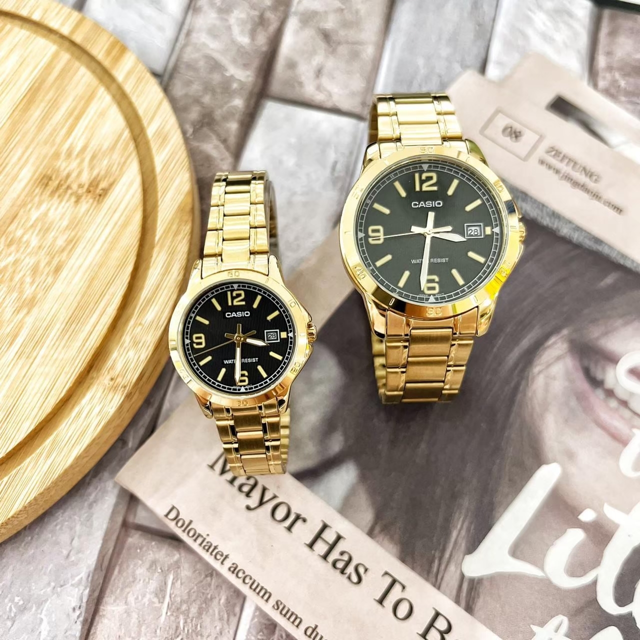 【CASIO 卡西歐】簡約時尚大三針金錶 MTP-V004G-1B 40mm / LTP-V004G-1B 29mm 現代鐘錶