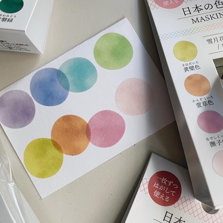 雪月花の色 色票圓貼 和紙貼紙膠帶｜日本の色見本帖