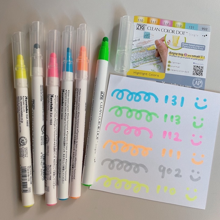 螢光色 6入吳竹單頭點點筆 ZIG Clean Color Dot｜日本 Kuretake