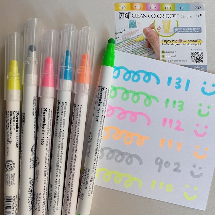 螢光色 6入吳竹單頭點點筆 ZIG Clean Color Dot｜日本 Kuretake