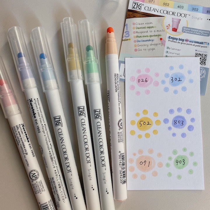 粉彩色  6入吳竹單頭點點筆 ZIG Clean Color Dot｜日本 Kuretake