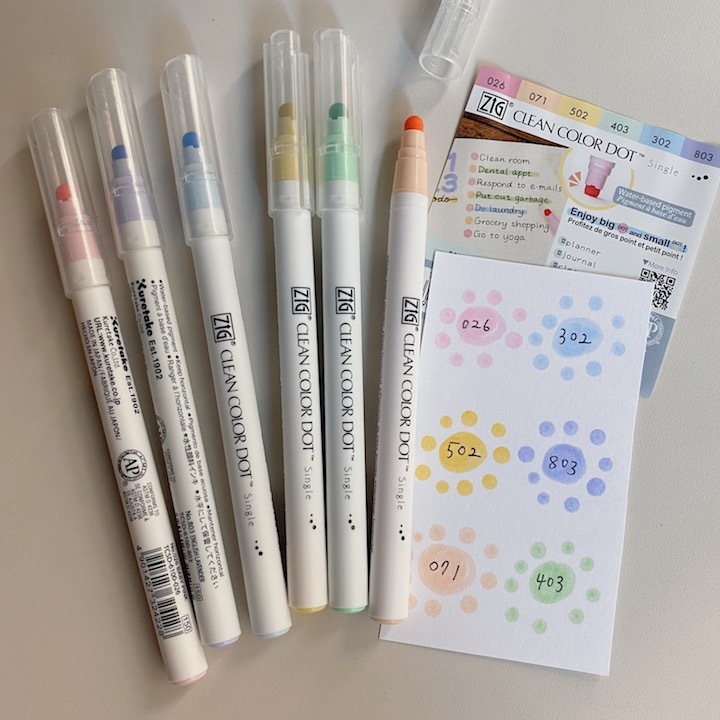 粉彩色  6入吳竹單頭點點筆 ZIG Clean Color Dot｜日本 Kuretake