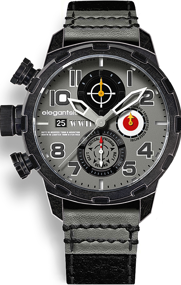 萬年鐘錶 - elegantsis 愛樂時    JF48WWII  二戰日本  (零式艦上戰鬥機) 收藏家經典男錶  ELJF48QS-6B05LC