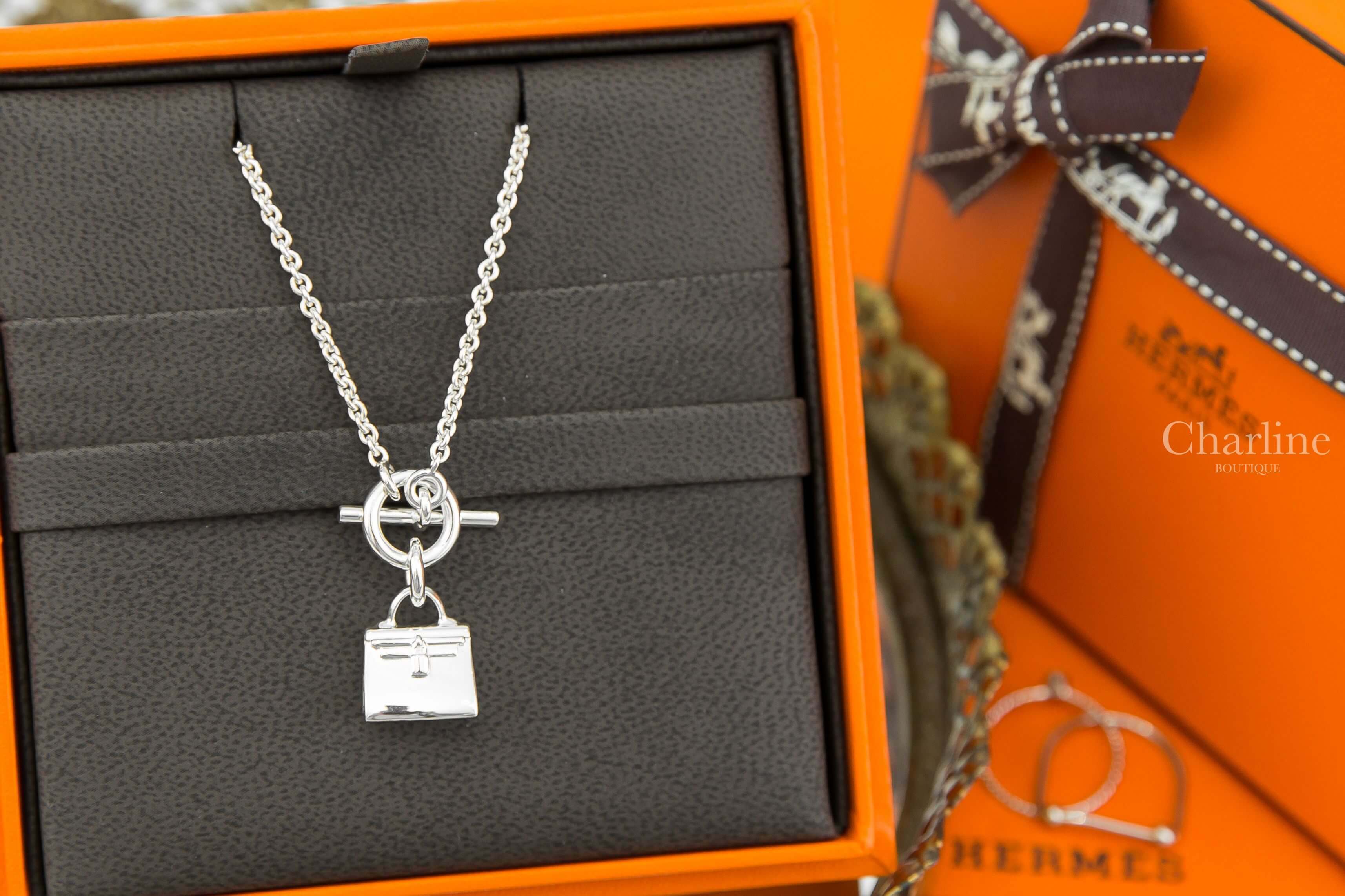 Hermès Kelly Amulette Pendant 銀色凱莉包銀飾墜飾項鍊