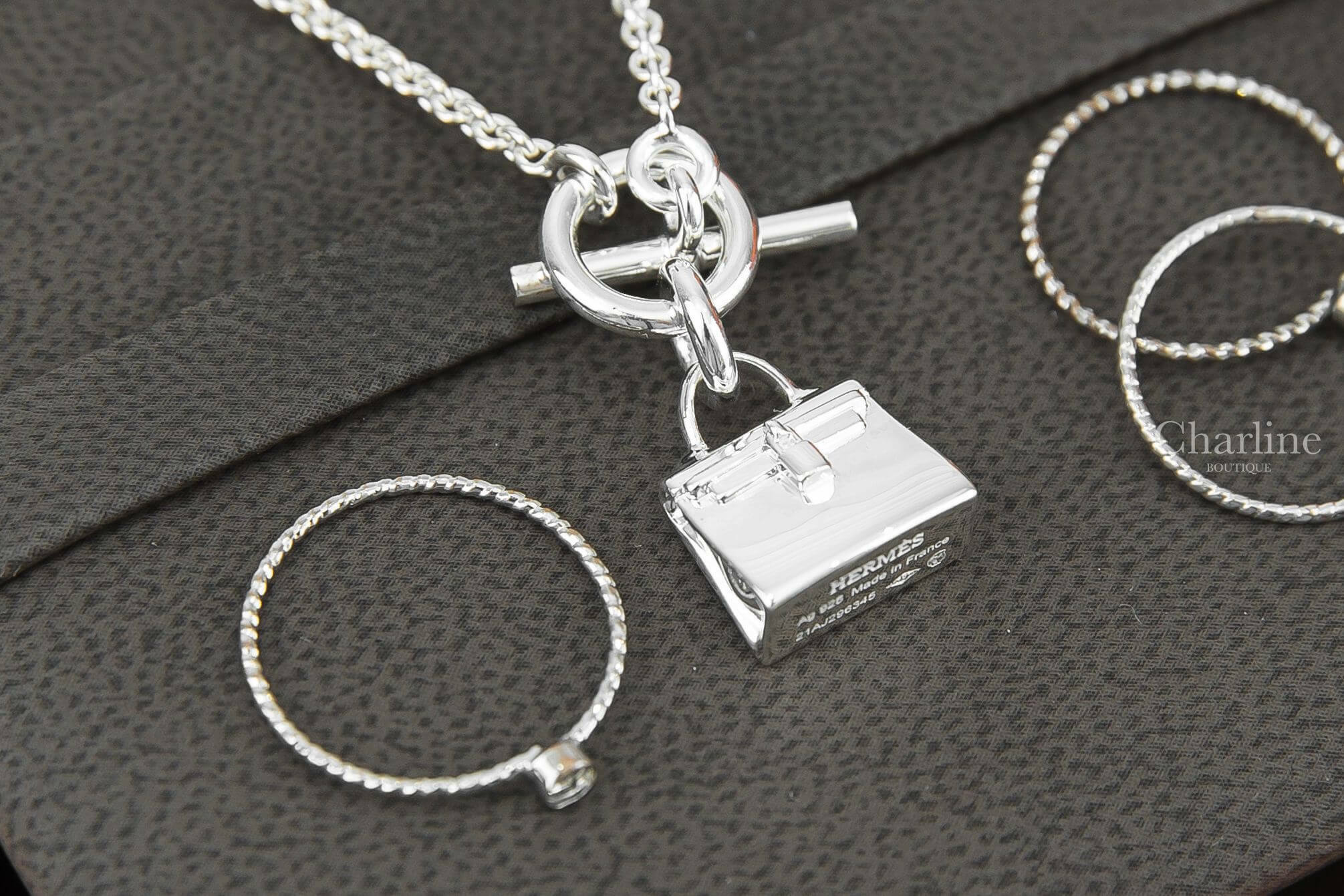 Hermès Kelly Amulette Pendant 銀色凱莉包銀飾墜飾項鍊