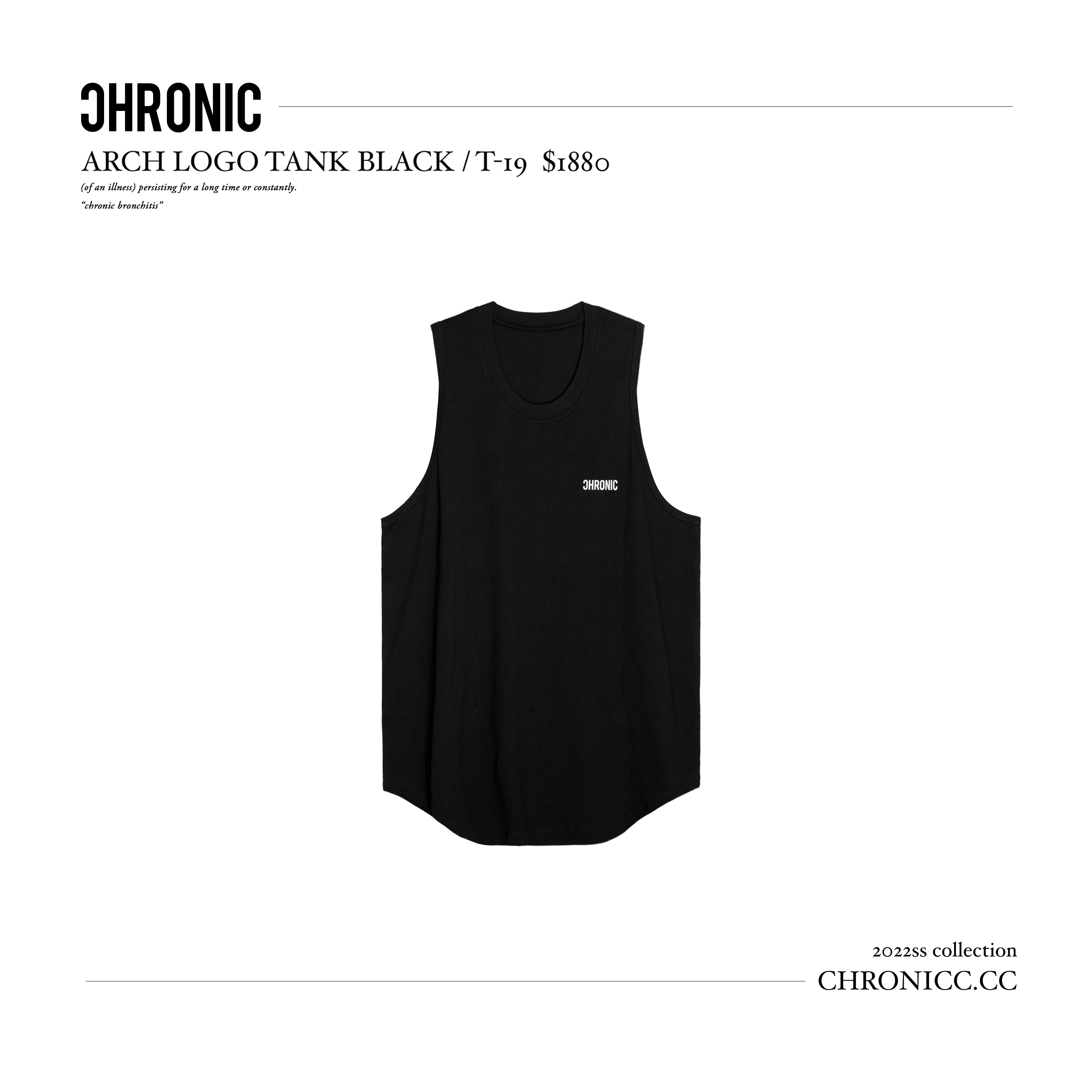 ARCH LOGO TANK BLACK / T-19