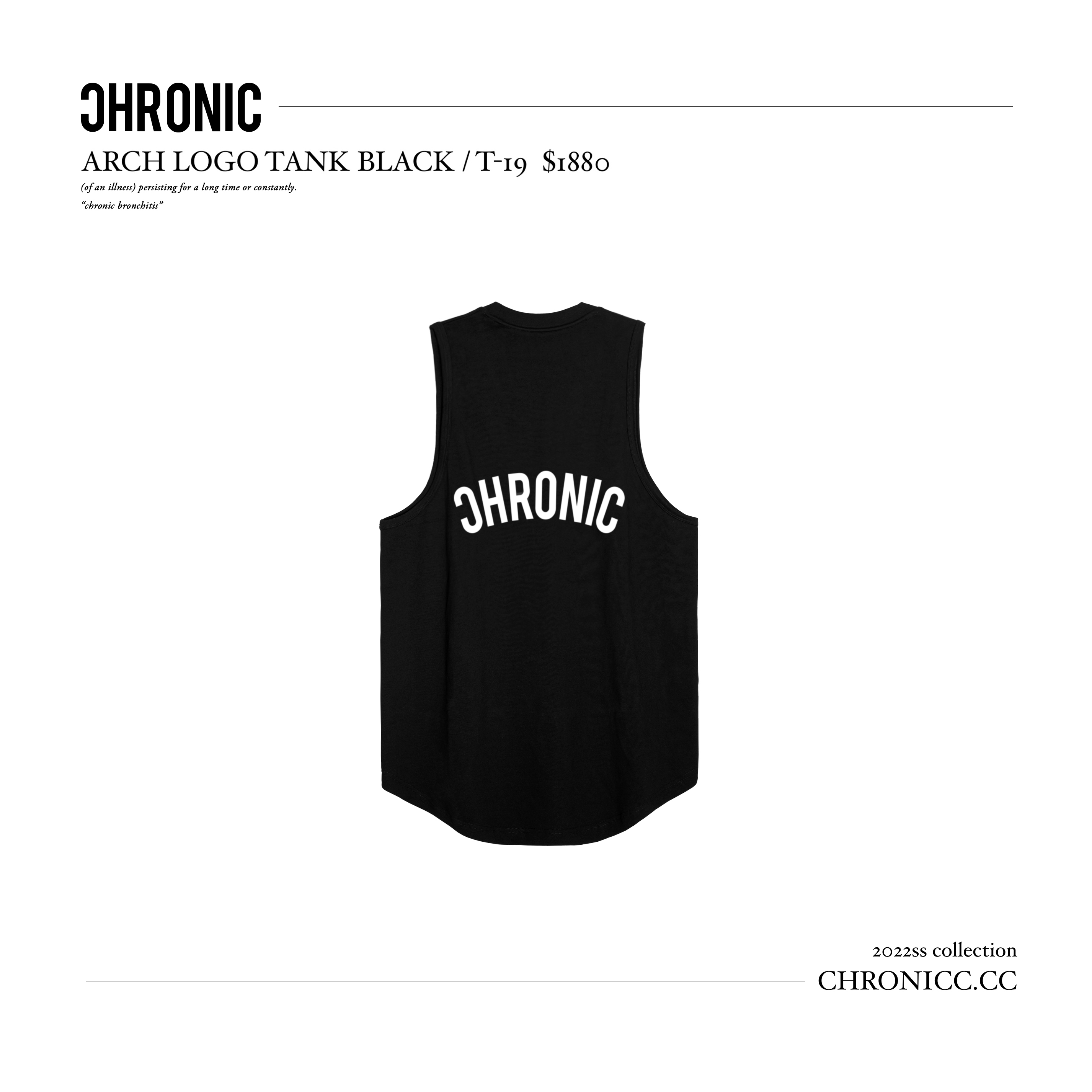 ARCH LOGO TANK BLACK / T-19