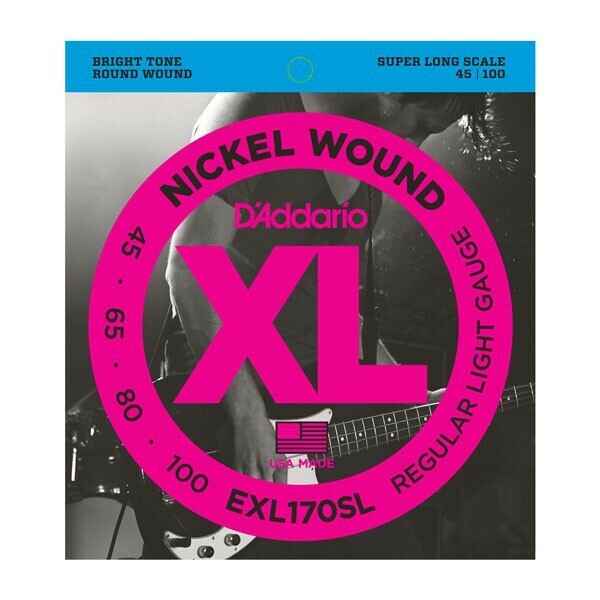 D'Addario EXL170/EXL170SL Bass弦 四弦 (45-100)(45105)鎳弦貝斯弦 (加長)