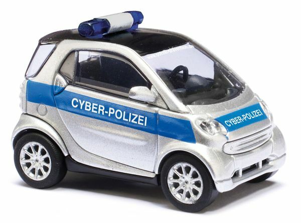 Busch 46149 HO scale Smart Fortwo Facelift, Cyber-Polizei