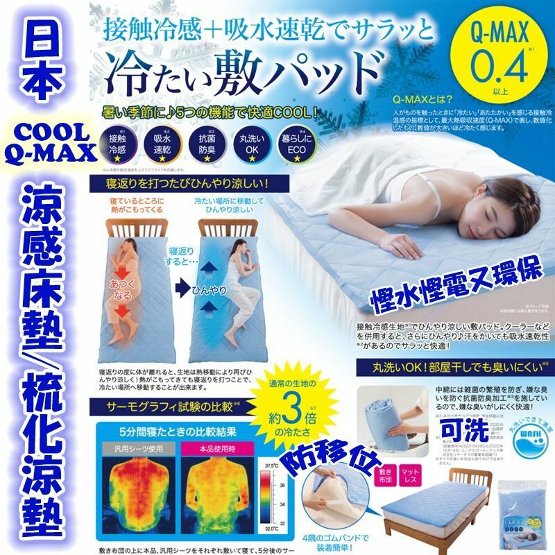 日本COOL Q-Max涼感床墊/梳化涼墊