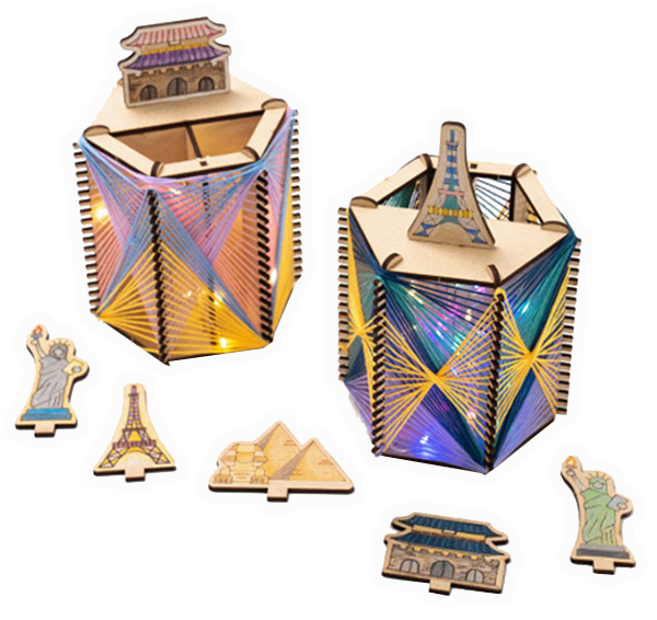 韓國設計兒童diy手工製作手繪創意立體繞線筆筒 10906