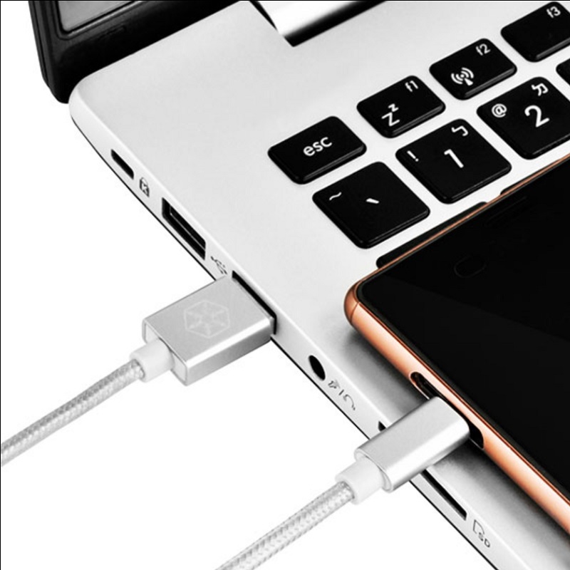 米特3C–銀欣 CPU01C 銀色 USB Type-A轉Micro-B 0.5m/1m/1.8m 傳輸線