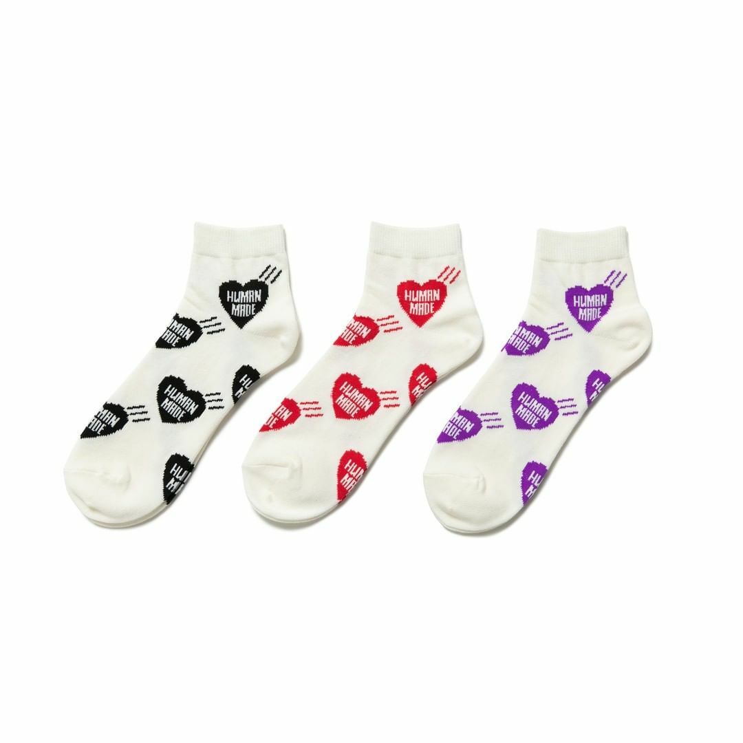 2023SS 2022AW HUMAN MADE SHORT HEART PATTERN SOCKS 襪子 滿版愛心 短襪 現貨