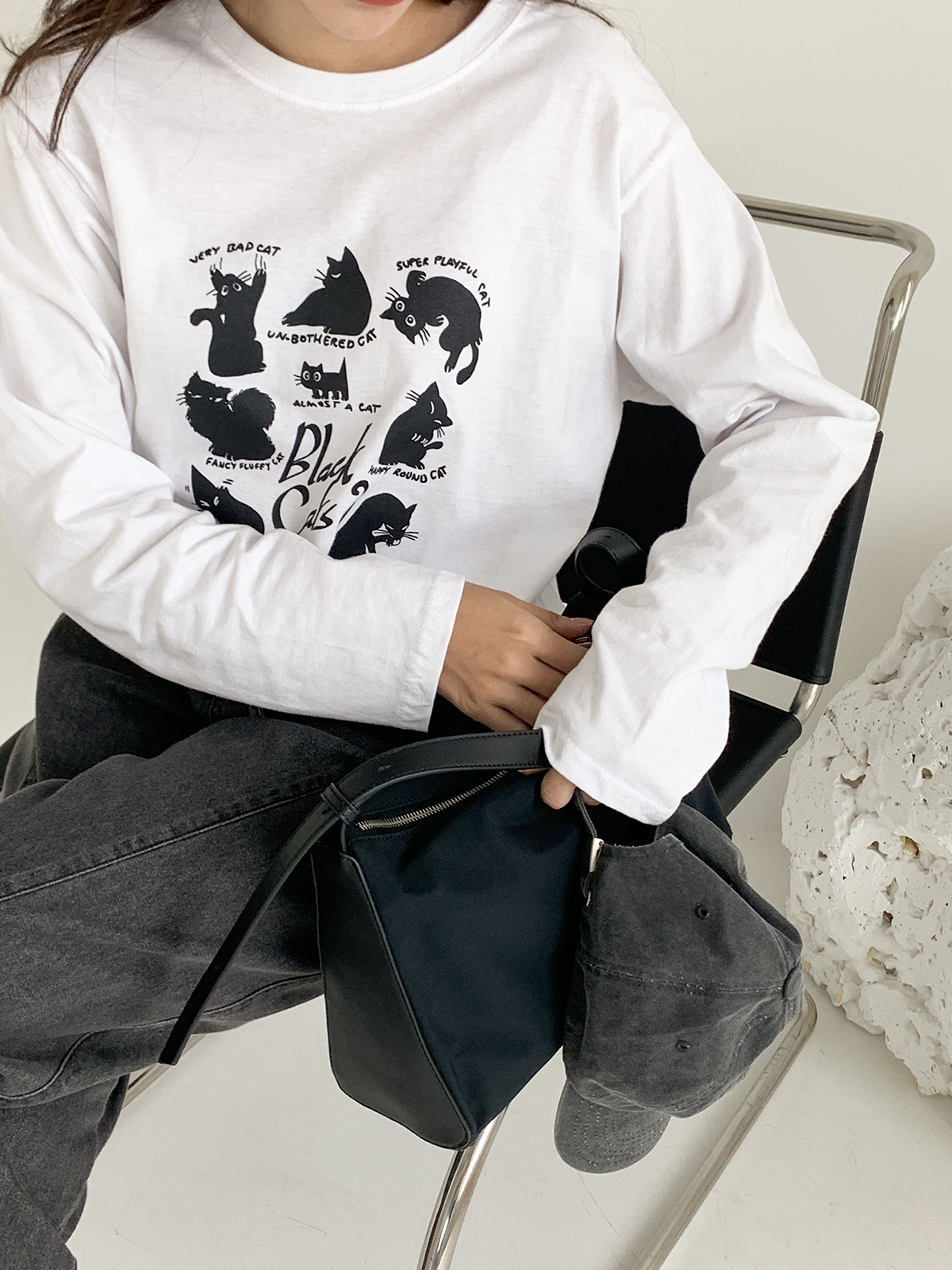 【現貨】韓國製黑貓大集合薄長袖T-shirt