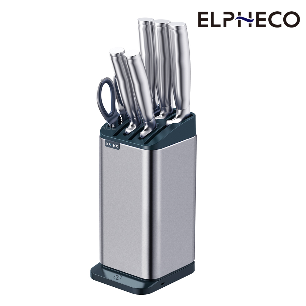 【美國ELPHECO】不鏽鋼紫外線消毒多功能刀具架ELPH012