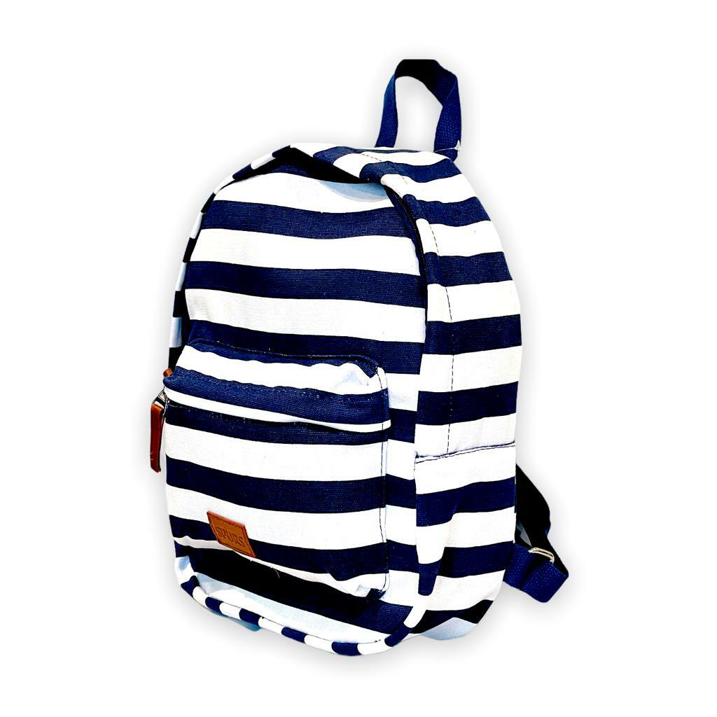 熱刺藍白色橫紋小背包