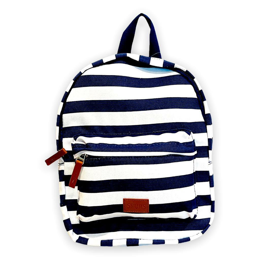 熱刺藍白色橫紋小背包