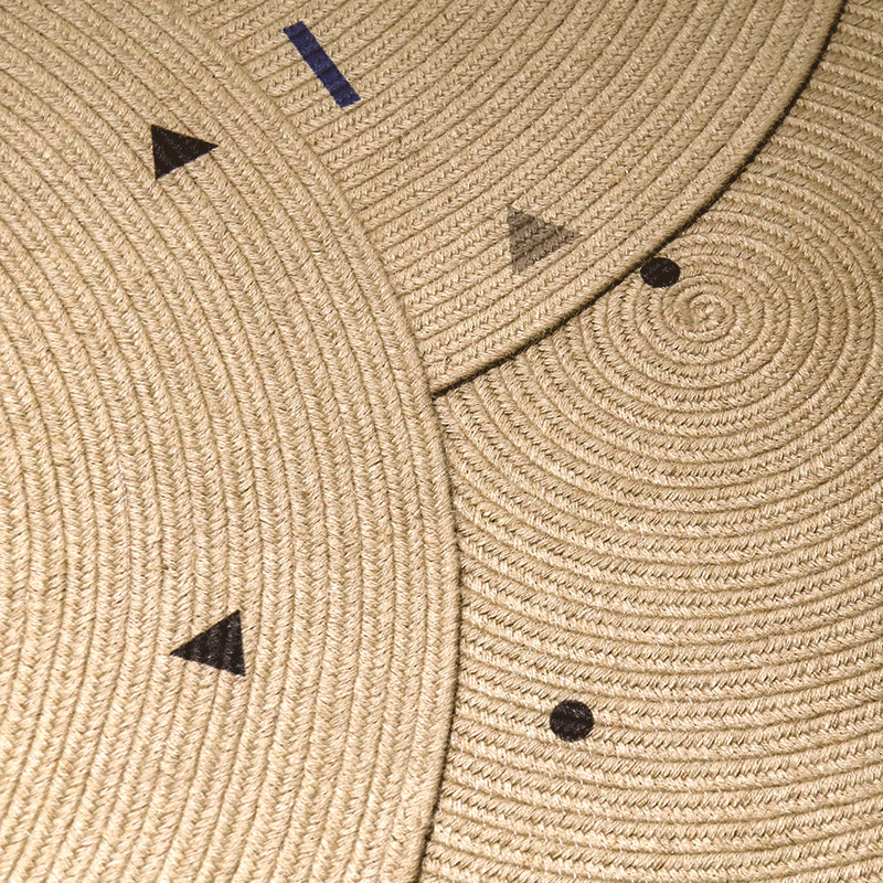 幾何圖形麻編混色地毯