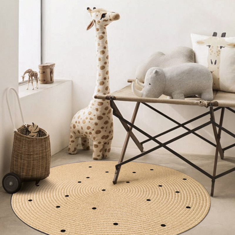 幾何圖形麻編混色地毯