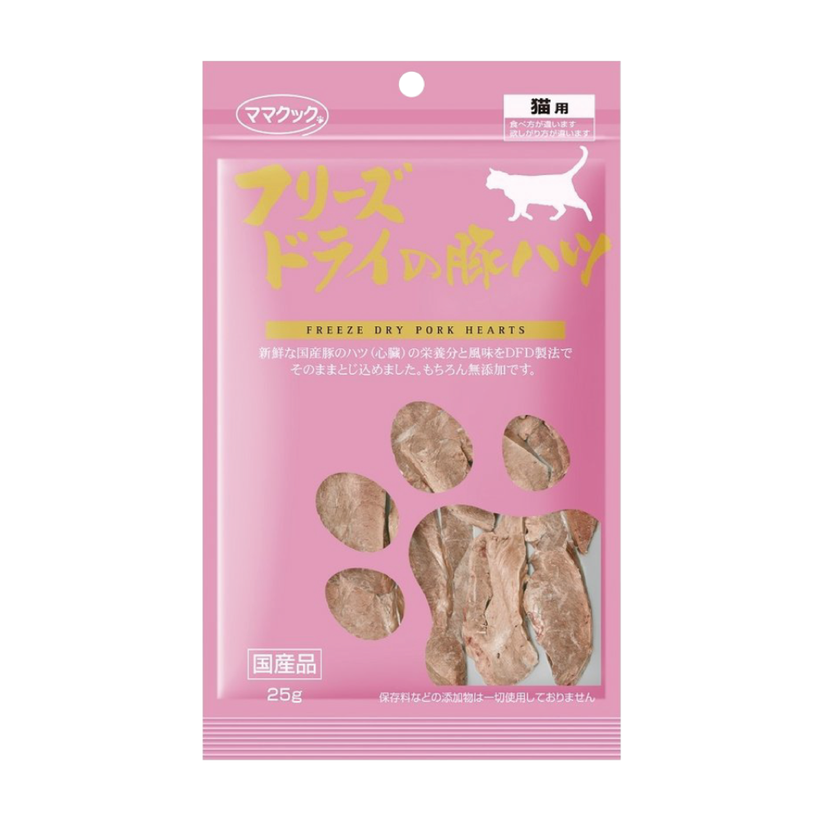 日本 MaMaCook｜凍乾 鮮豬心 25g (貓用)(MMK-3101)