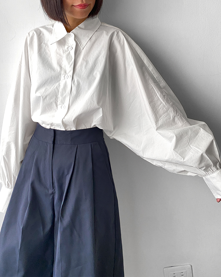 MFT-2142 澎袖輪廓襯衫