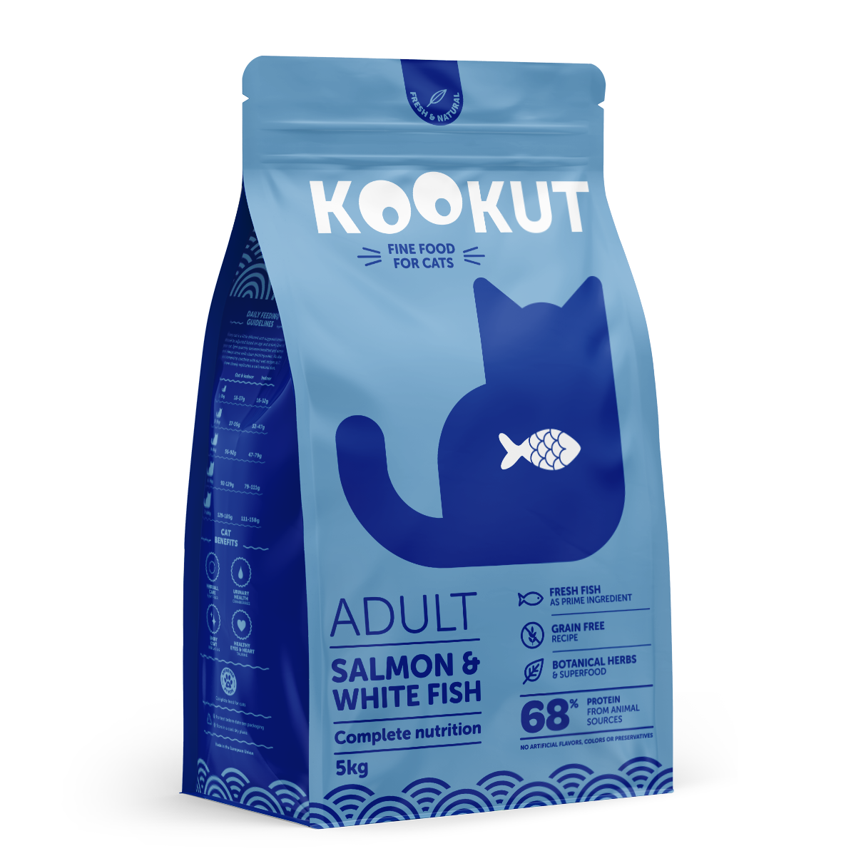 Kookut天然無穀物成貓糧 - 三文魚白魚 (1.5kg) Exp:02/2026