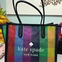 [S] KATE SPADE K7297 EXTRA LARGE RAINBOW TOTE BAG, MULTI, 196021079313 (SKS186)