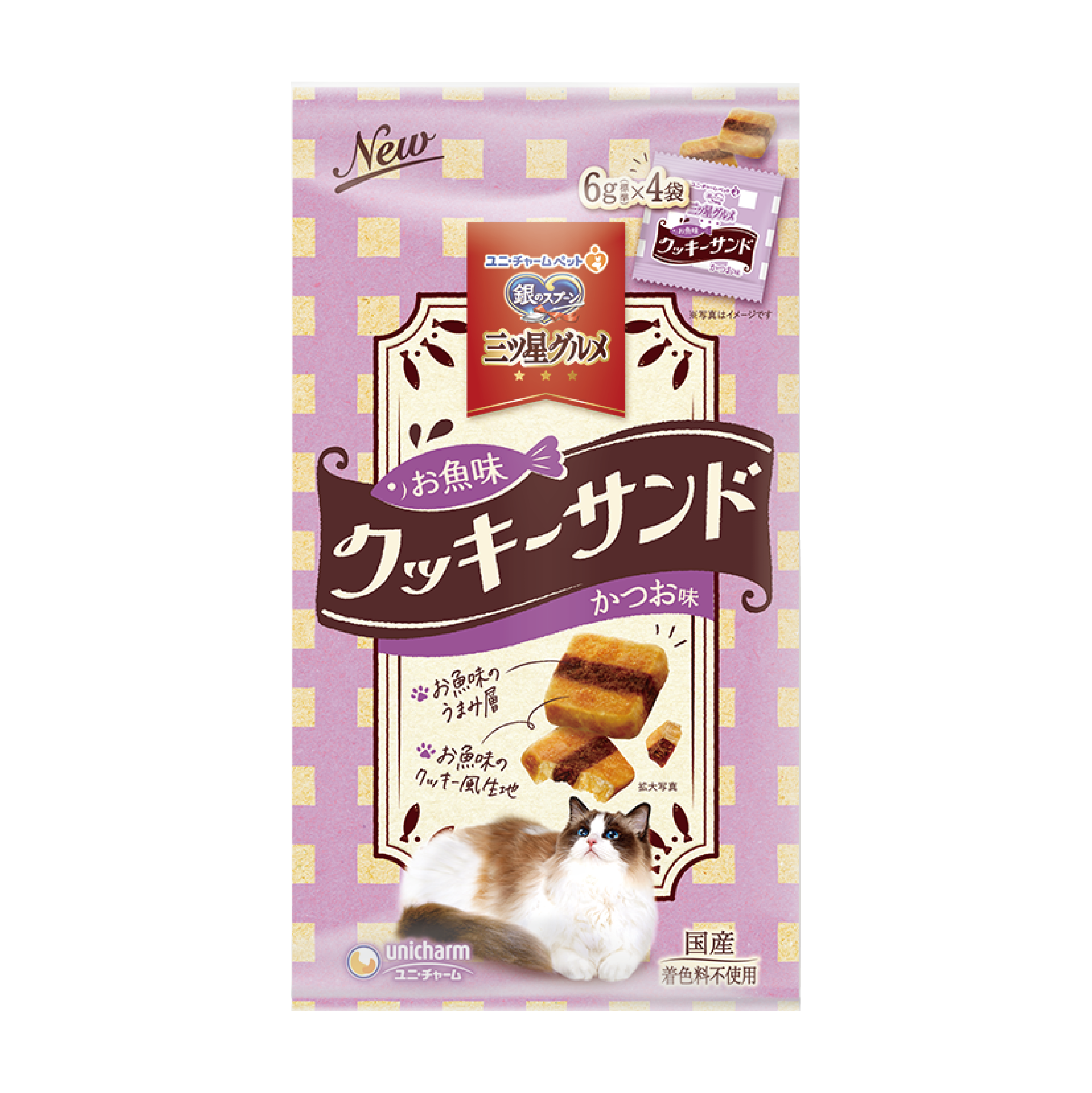 Unicharm｜三星級鰹魚味-貓曲奇 6gx4袋 (UIC-7951)