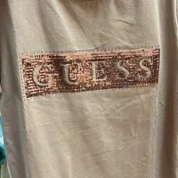 [S] GUESS STEEL SEQUIN FOIL TEE, PINK GLOSS, Q2OI10K9TJ7-A40 (SGU132)
