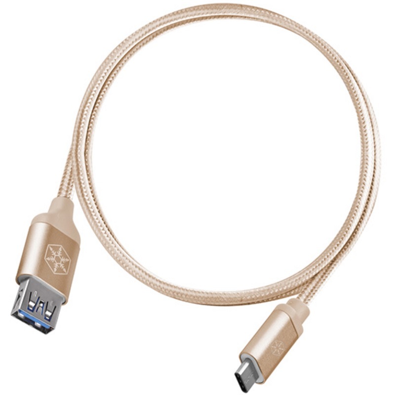米特3C數位–SilverStone 銀欣 CPU05 0.5m USB3.1 Type-C轉USB傳輸線/金/銀/深灰